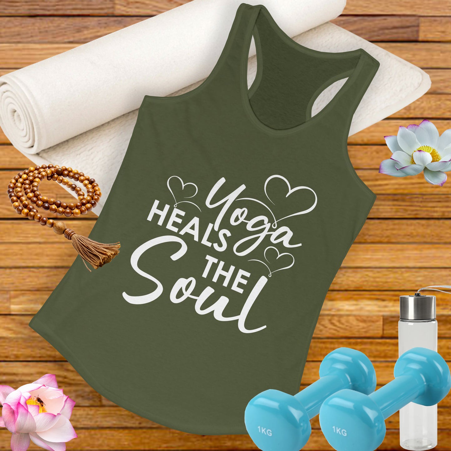 "Yoga Heals the Soul" - Mindful Movement Racerback Tank Top for Women