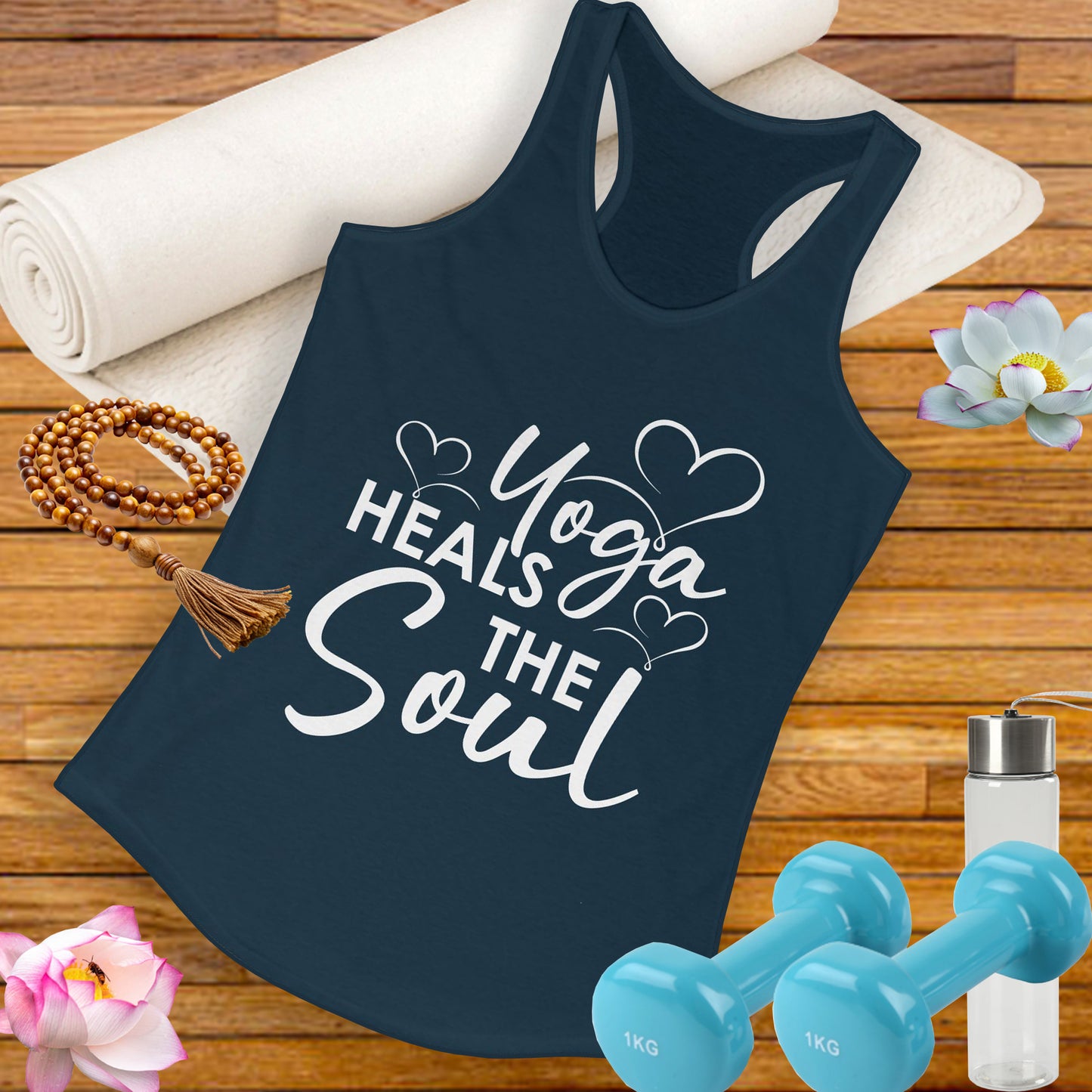 "Yoga Heals the Soul" - Mindful Movement Racerback Tank Top for Women