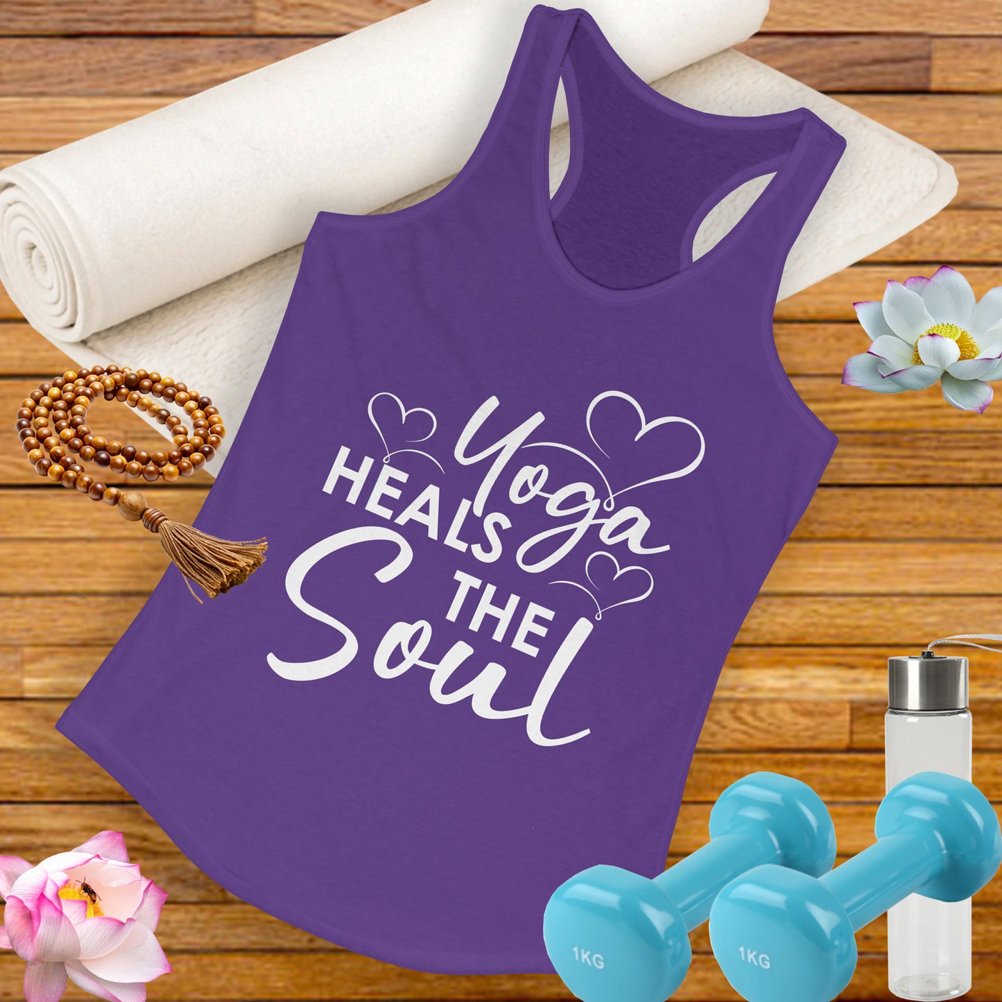 "Yoga Heals the Soul" - Mindful Movement Racerback Tank Top for Women