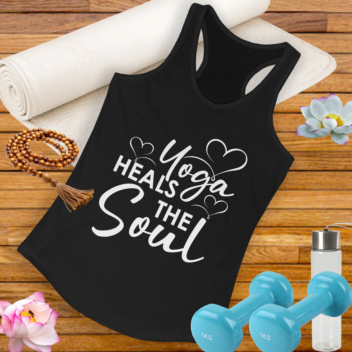 "Yoga Heals the Soul" - Mindful Movement Racerback Tank Top for Women