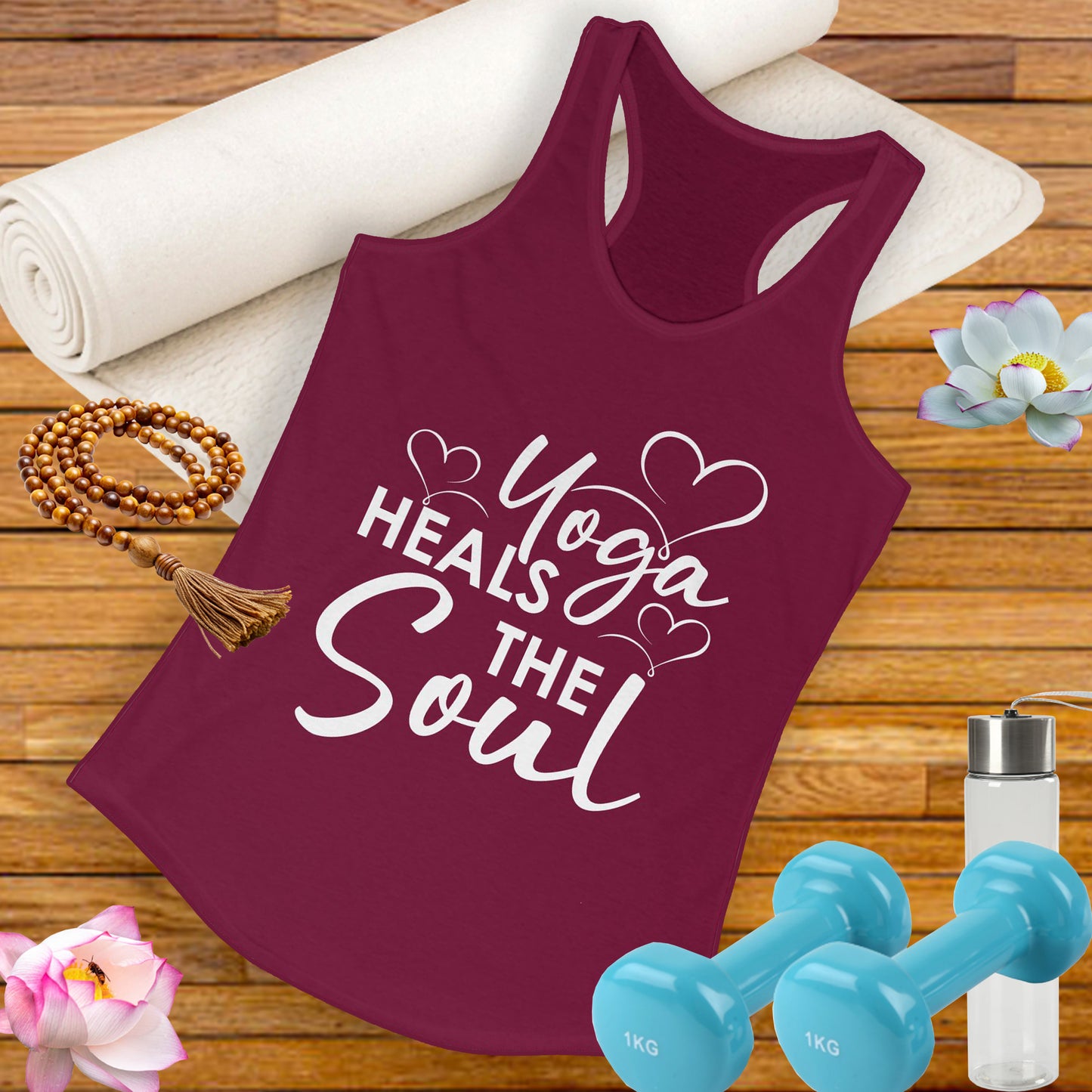 "Yoga Heals the Soul" - Mindful Movement Racerback Tank Top for Women