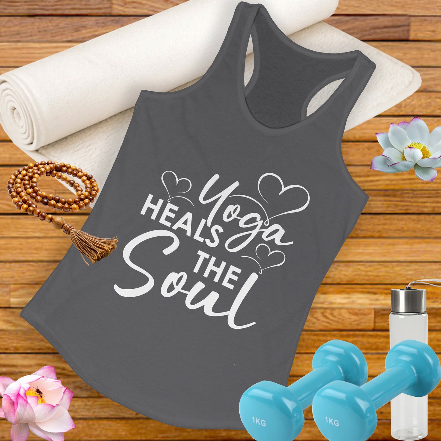 "Yoga Heals the Soul" - Mindful Movement Racerback Tank Top for Women