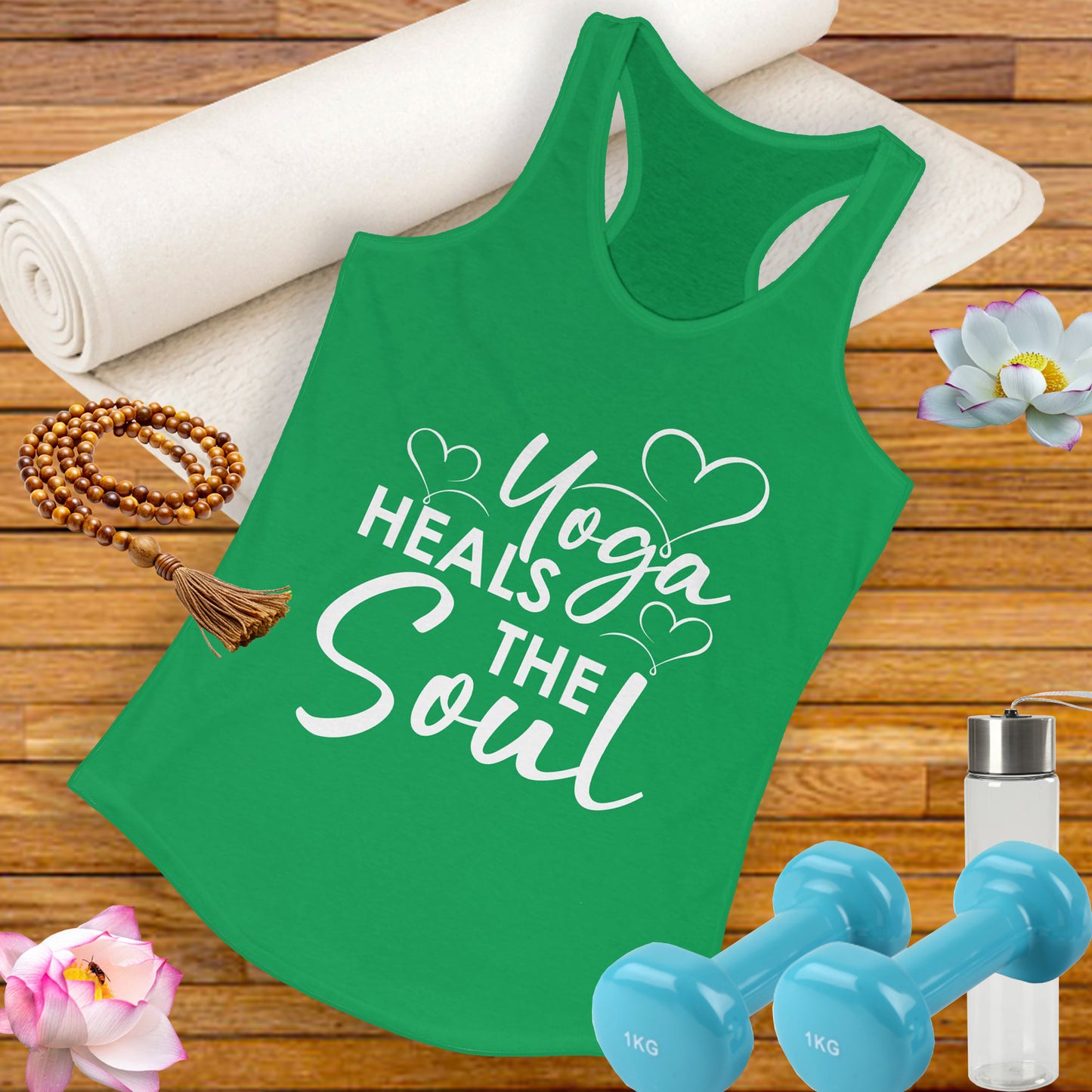 "Yoga Heals the Soul" - Mindful Movement Racerback Tank Top for Women