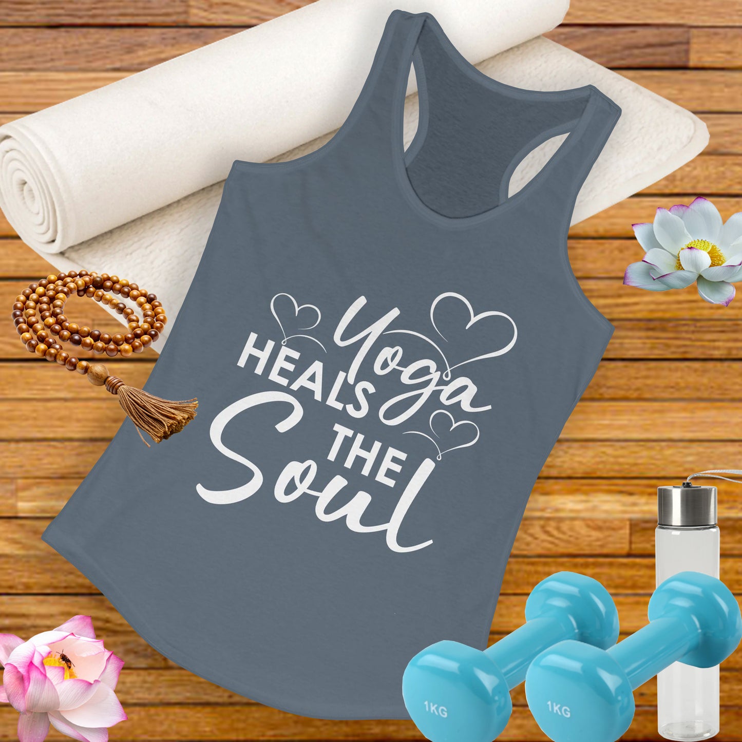 "Yoga Heals the Soul" - Mindful Movement Racerback Tank Top for Women