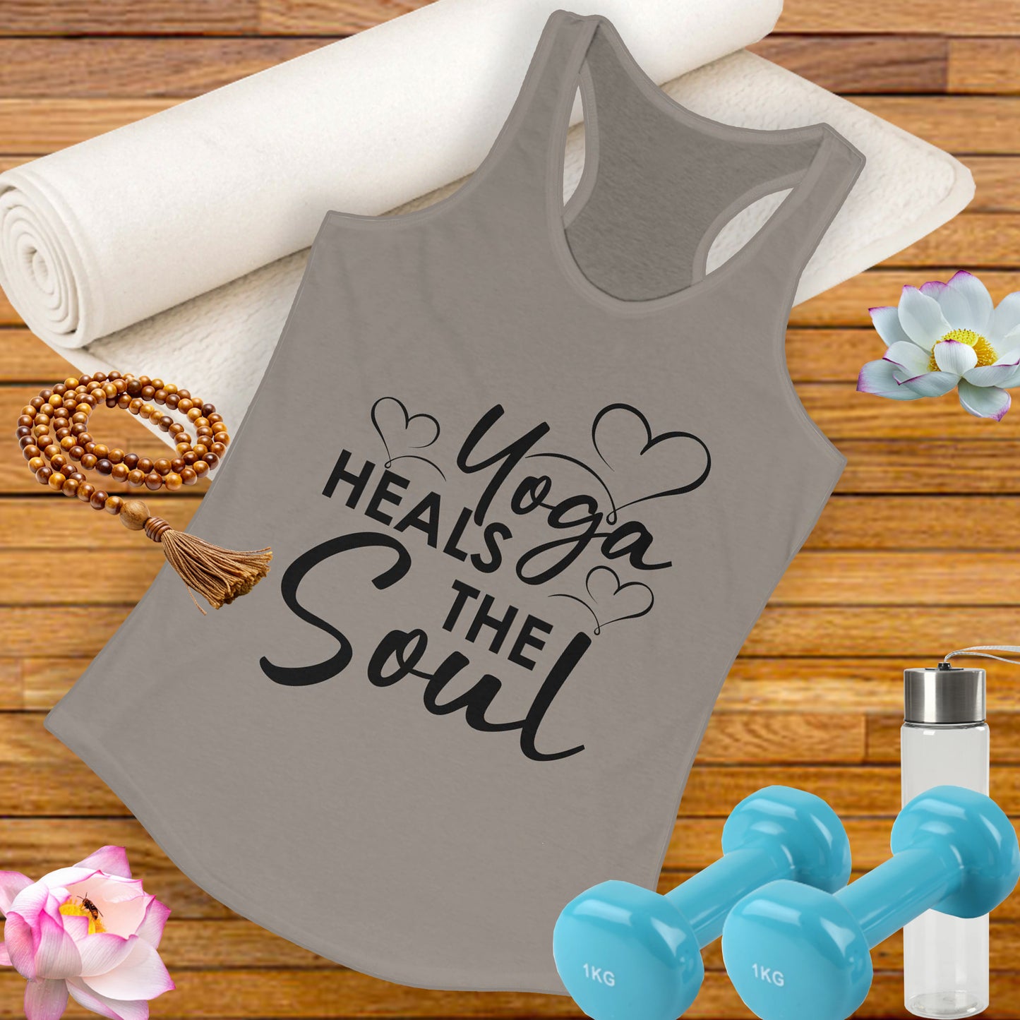 "Yoga Heals the Soul" - Mindful Movement Racerback Tank Top for Women