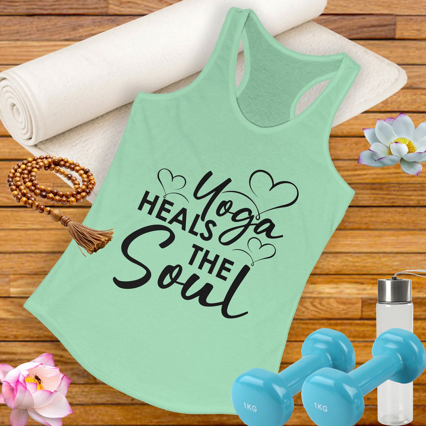 "Yoga Heals the Soul" - Mindful Movement Racerback Tank Top for Women