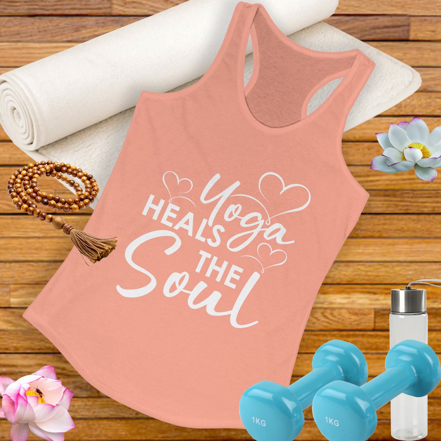 "Yoga Heals the Soul" - Mindful Movement Racerback Tank Top for Women