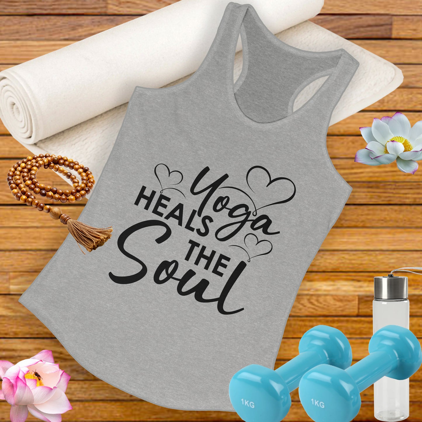 "Yoga Heals the Soul" - Mindful Movement Racerback Tank Top for Women
