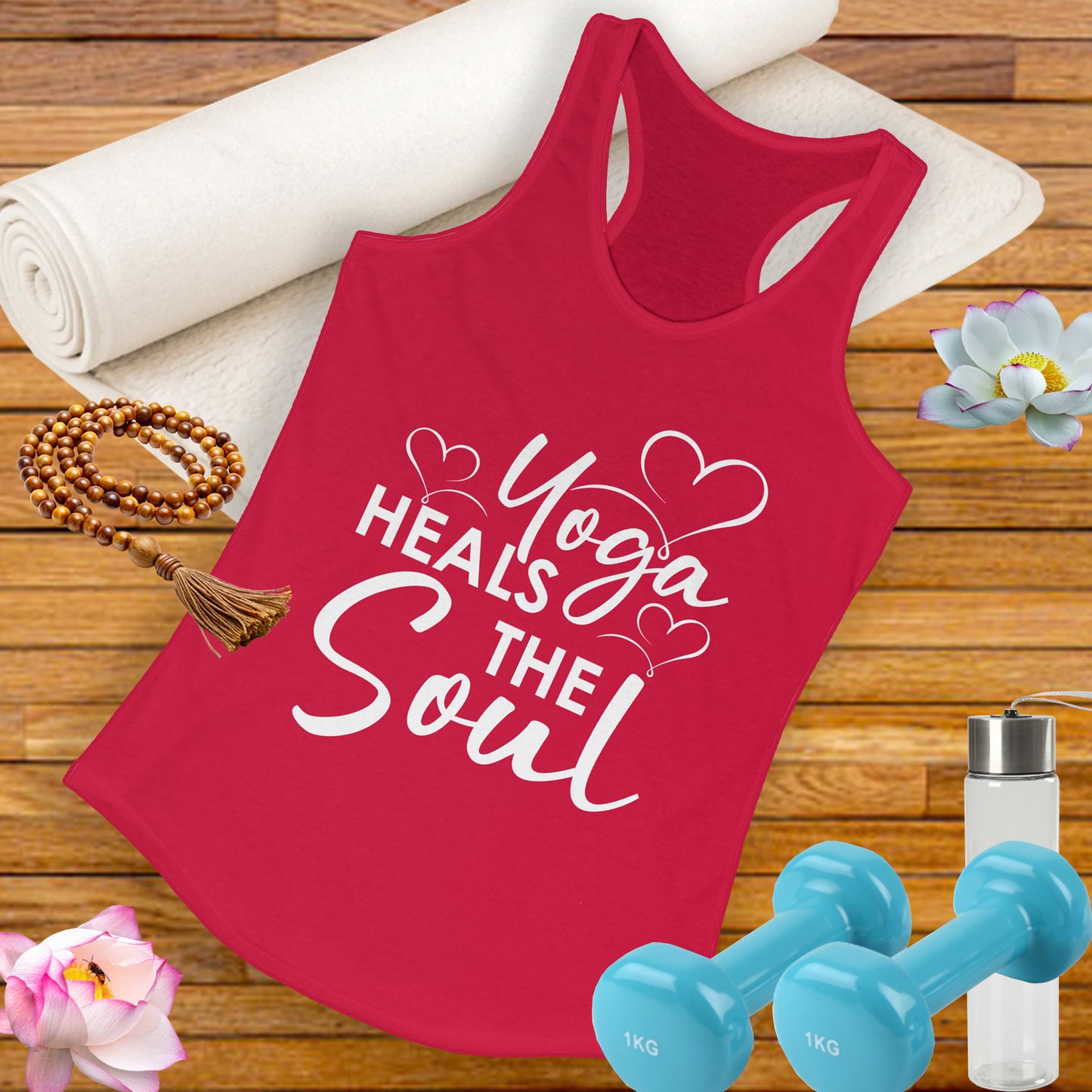 "Yoga Heals the Soul" - Mindful Movement Racerback Tank Top for Women