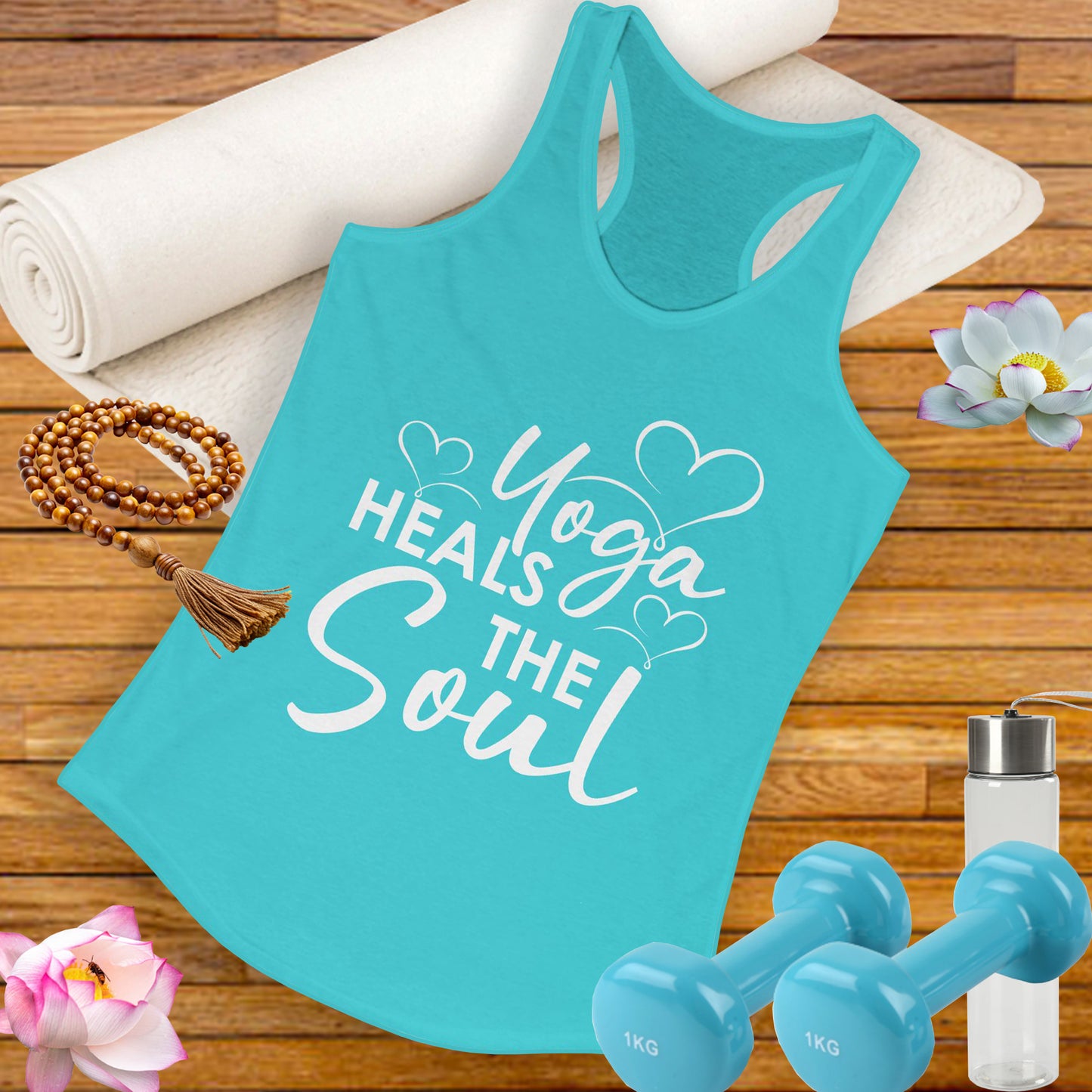 "Yoga Heals the Soul" - Mindful Movement Racerback Tank Top for Women