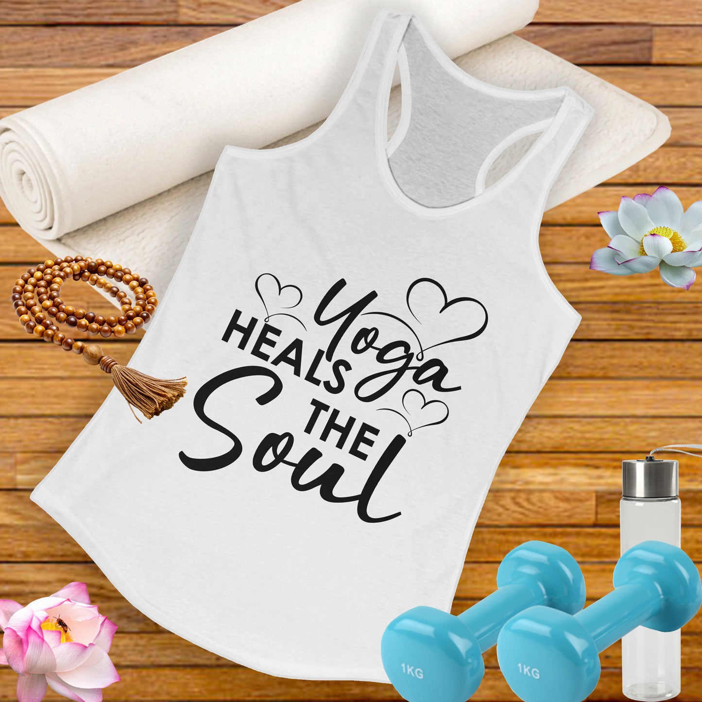 "Yoga Heals the Soul" - Mindful Movement Racerback Tank Top for Women